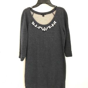 Ann Taylor bejeweled blue mini dress